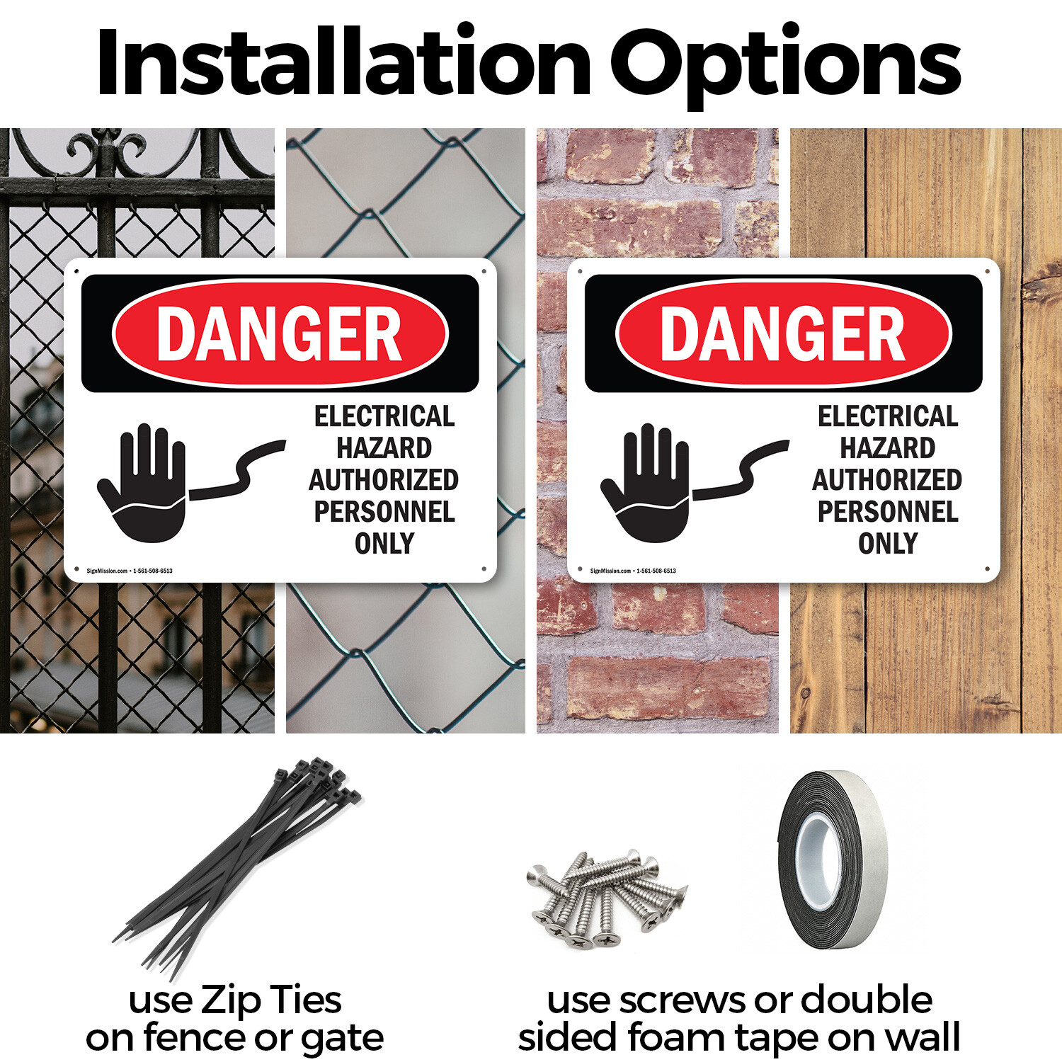 (2 Pack) Electrical Hazard Authorized Personnel Only OSHA Danger Sign Decal