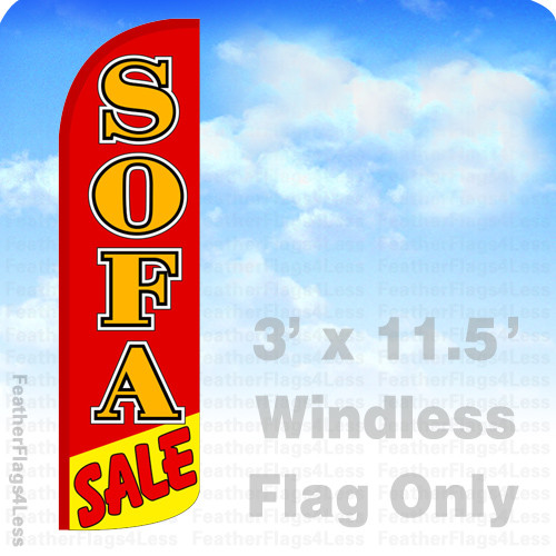 SOFA SALE Windless Swooper Flag Feather Banner Sign 3&rsquo;x11.5&prime; rq