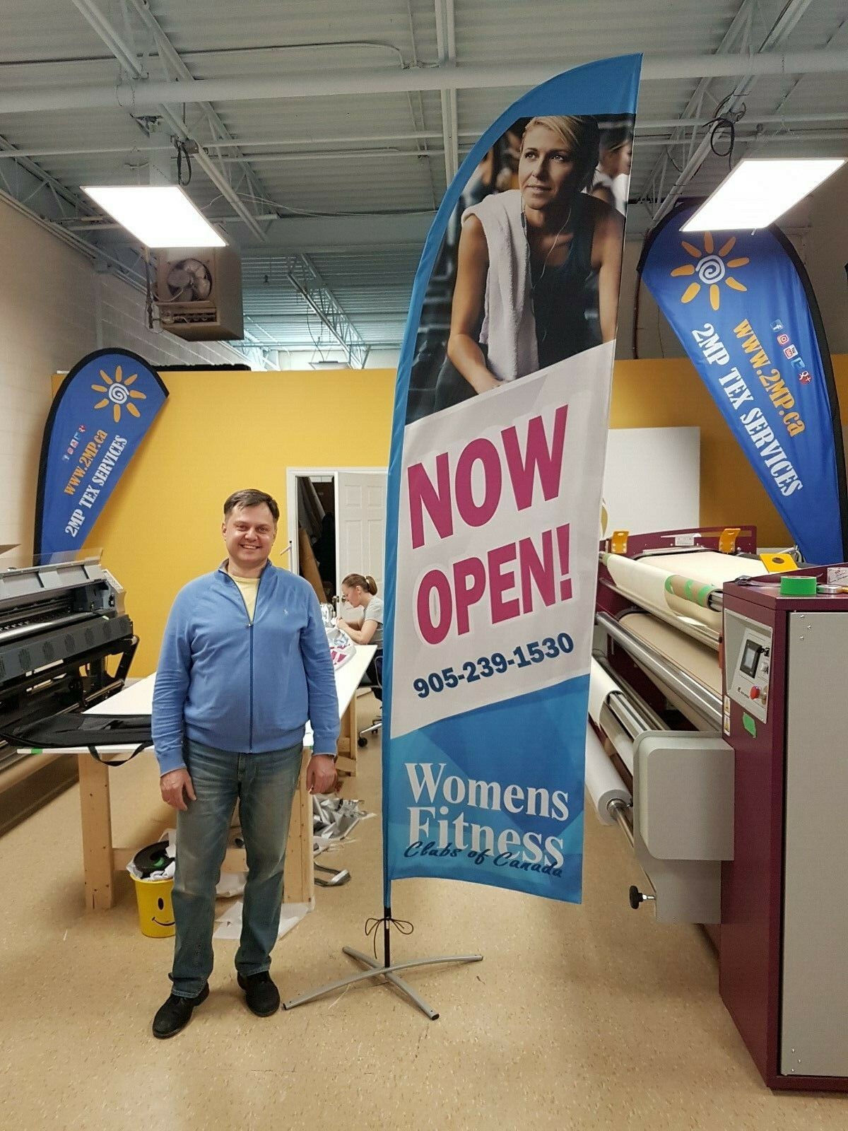 Trade Show Event 9ft Flag Signage + Double Sided Custom (Dye Sub) Graphics + Bag