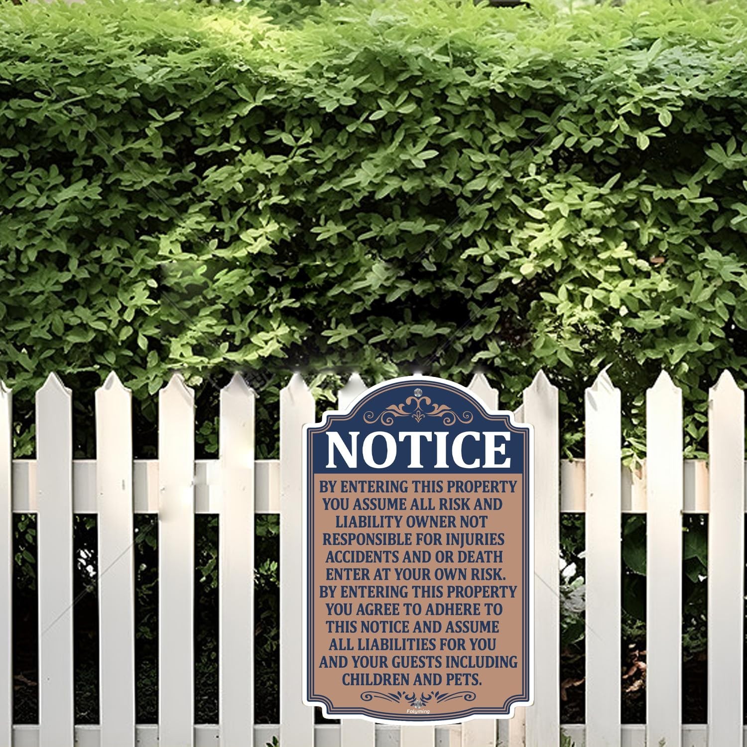 Folyming 2 Pack Notice Not Responsible For Accidents Or Injuries Enter At Your