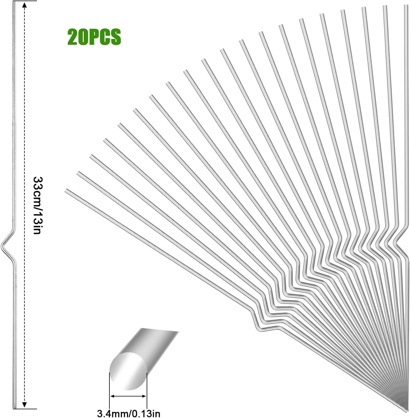 40Pcs H Frame Yard Stakes & Single Bar Support, 42X18Cm/16.5X7.1In & 33Cm/13In M