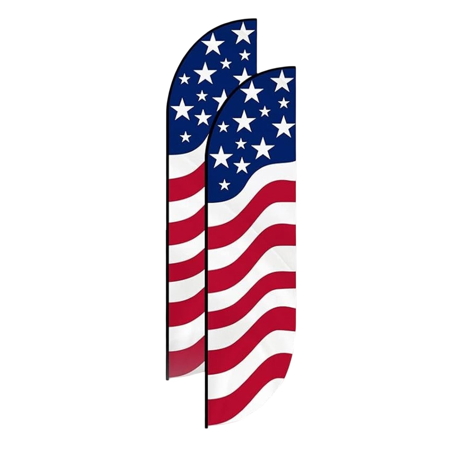 2 USA Feather Flag 4th of July American Stars Stripes for Independence Day Decor