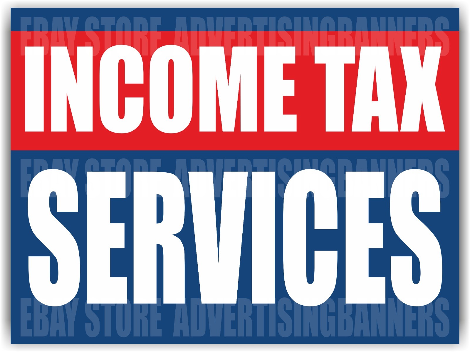 INCOME TAX SERVICES Yard Sign with H-Stakes EXPRESS RETURN REFUND HELP CASH