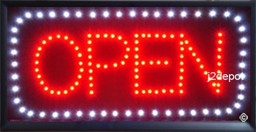 US Seller All letters Animated Led OPEN Sign + Animation on/off Switch + Chain