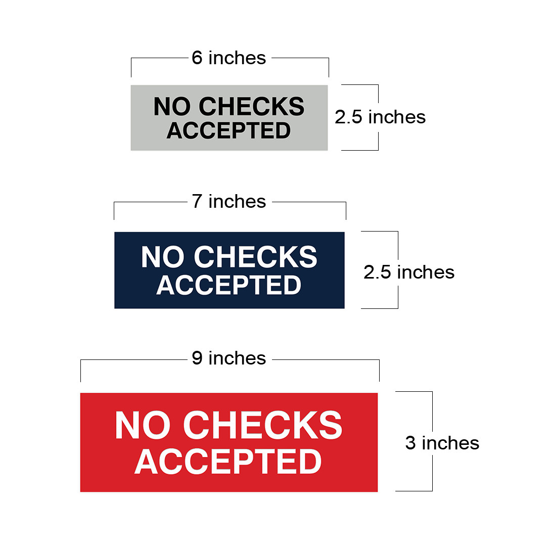 Basic No Checks Accepted Sign