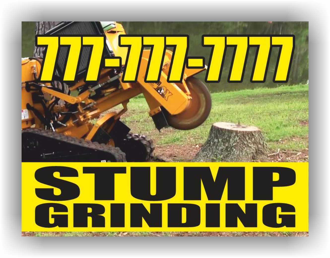 STUMP GRINDING Yard Sign Corrugate Plastic with H-Stakes Lawn Sign Wood