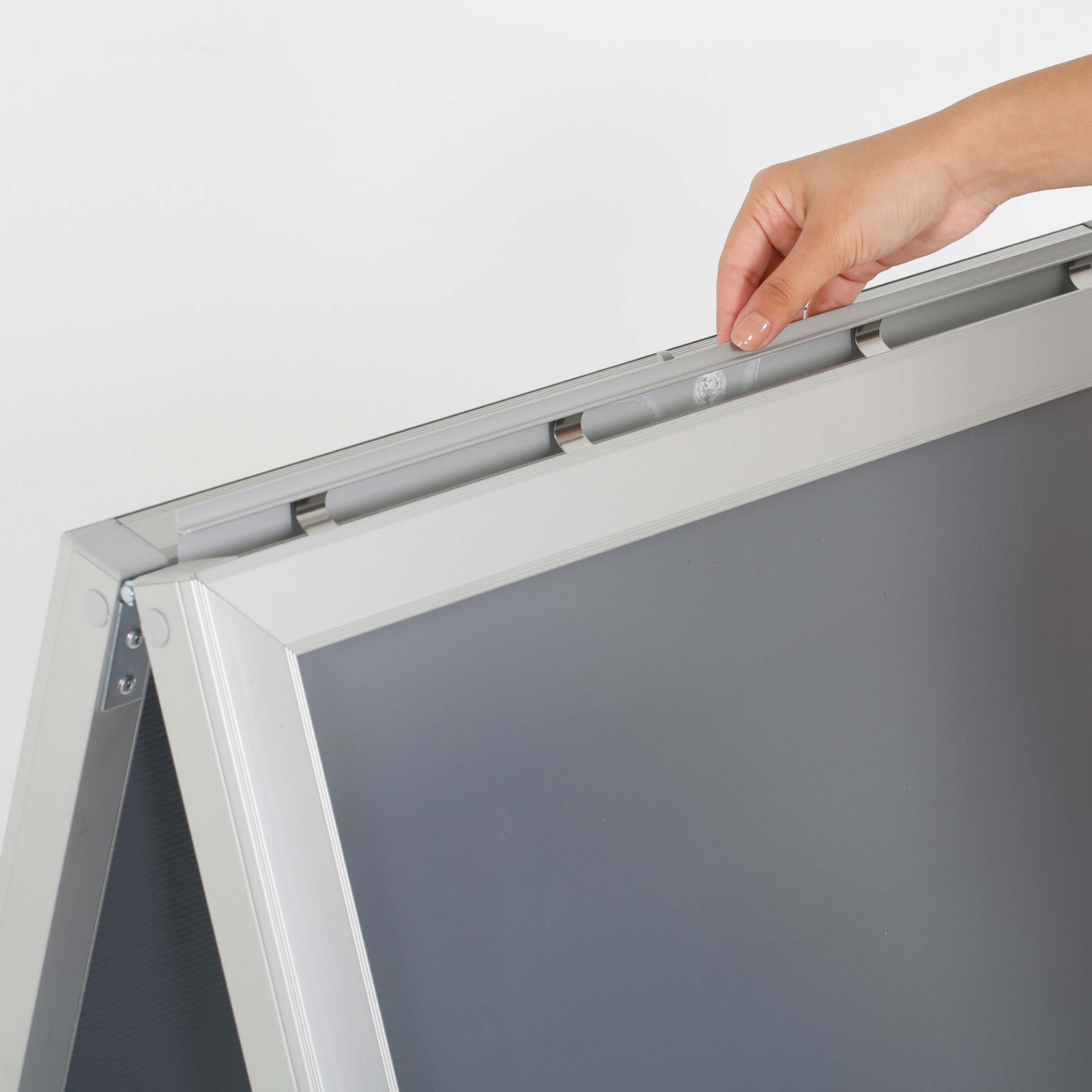 Slide-in A Frame Menu Double Sided Display Board 22×28&Prime; Sidewalk Sign Silver