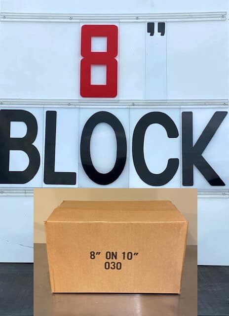 Changeable Outdoor Sign Flexible Letters – Block Style – 8&Prime; on 10&Prime; Black Letters