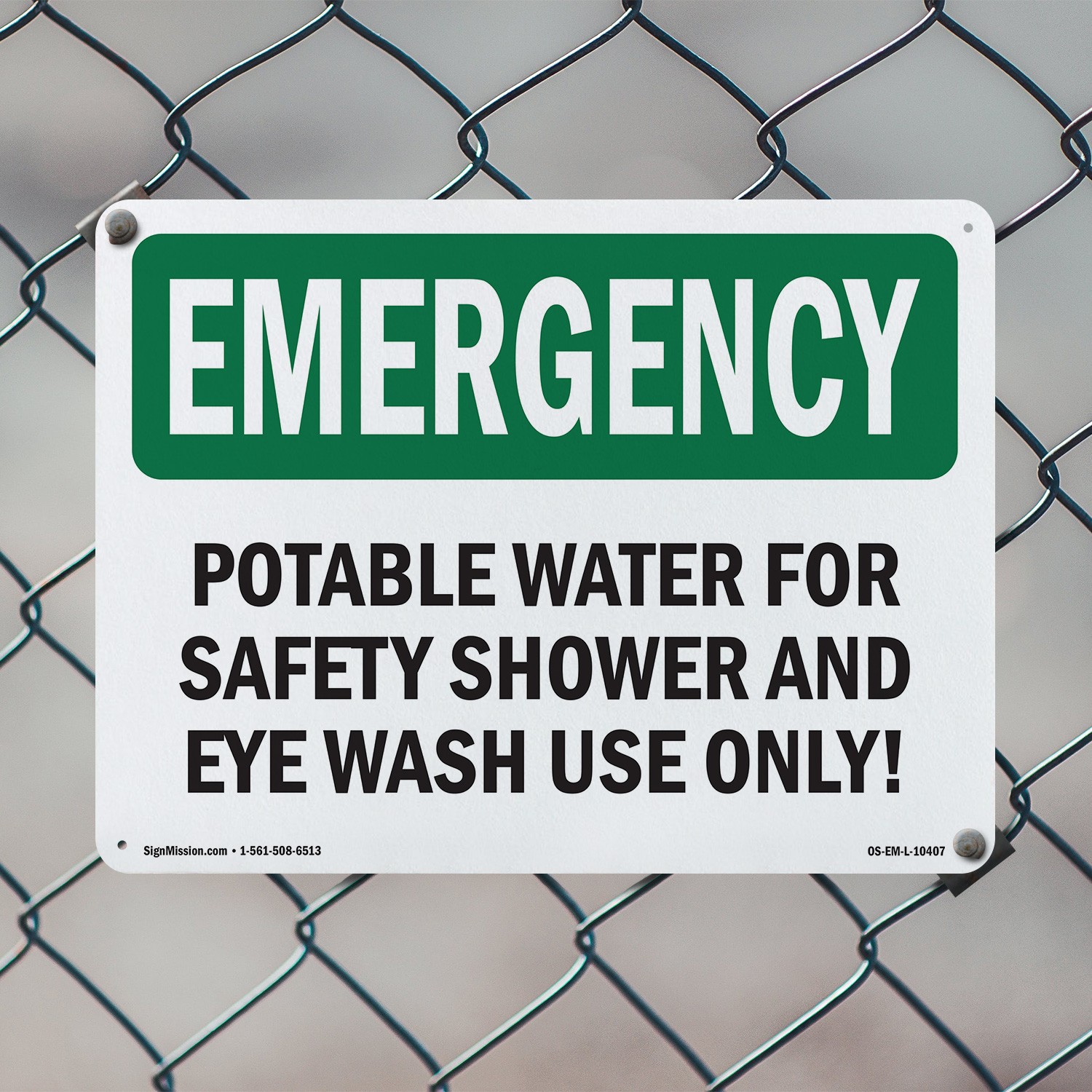Potable Water For Safety Shower And Eye OSHA Emergency Sign, Decal 5 or 10 Pack