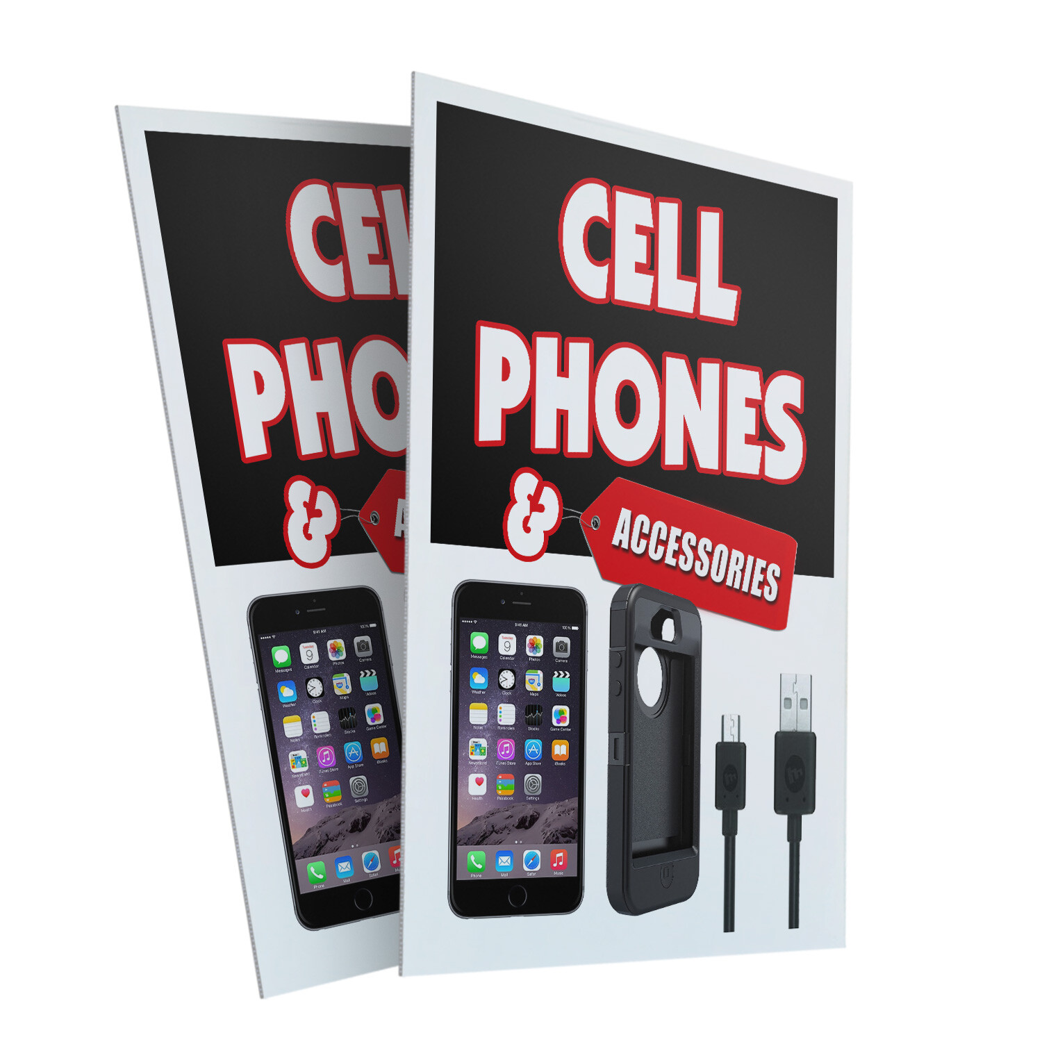 Cell Phones & Accessories 24&Prime; x 36&Prime; 2 Pack Of Store Sign Plastic Or Decal