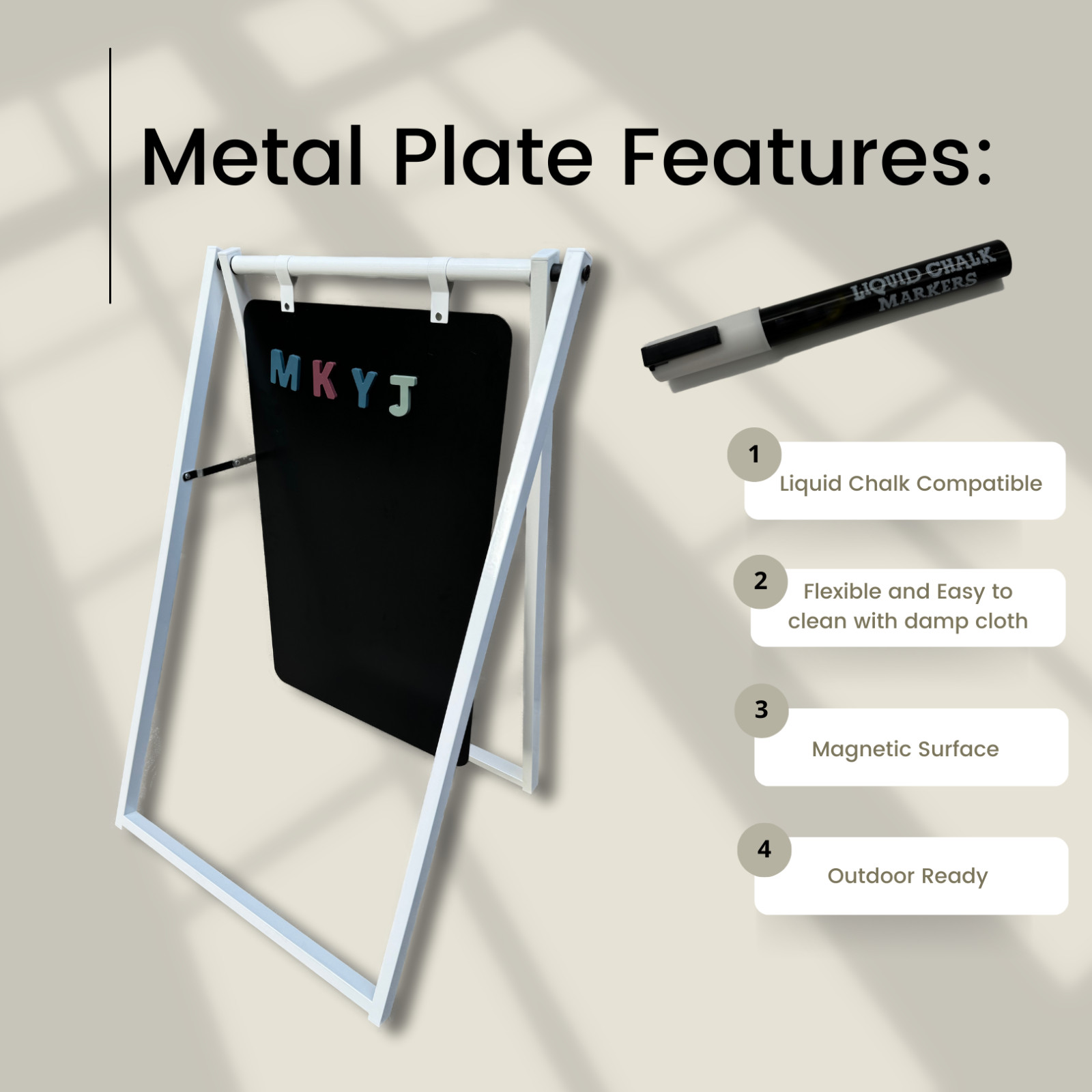 Pop-Up Metal Large A Frame Sign 24&Prime; x 30&Prime;, Black Frame w/Black Board