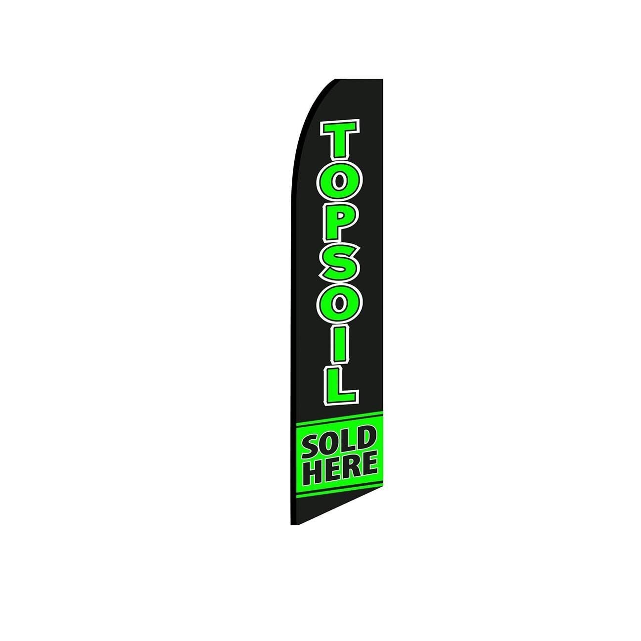 Topsoil Sold Here Swooper Flutter Feather Flag | 3ft W x 11.5ft Tall