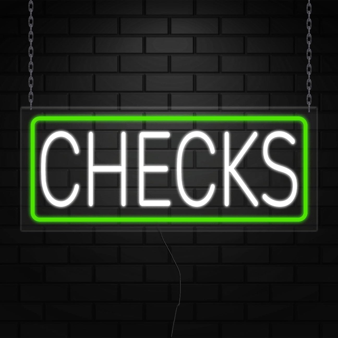 Checks Neon Sign for Retail Displays | LED Flex Neon | 24&Prime;W x 10&Prime;H x 1&Prime;D
