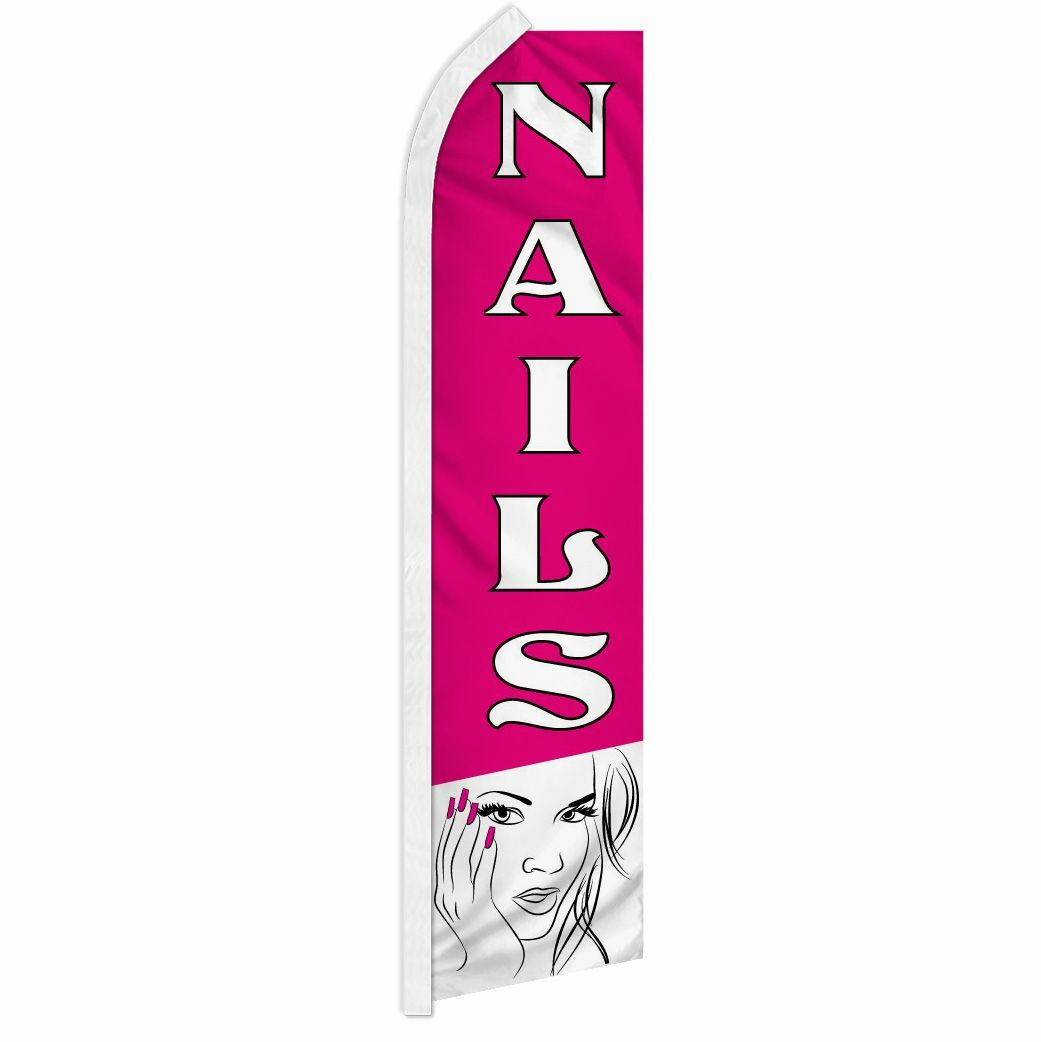 « NAILS » advertising super flag swooper banner business beauty salon mani pedi