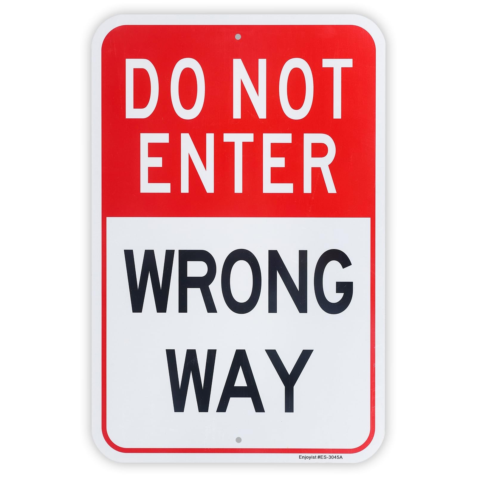 Large Do Not Enter Wrong Way Sign Reflective Aluminum Weatherproof Panel 18×12