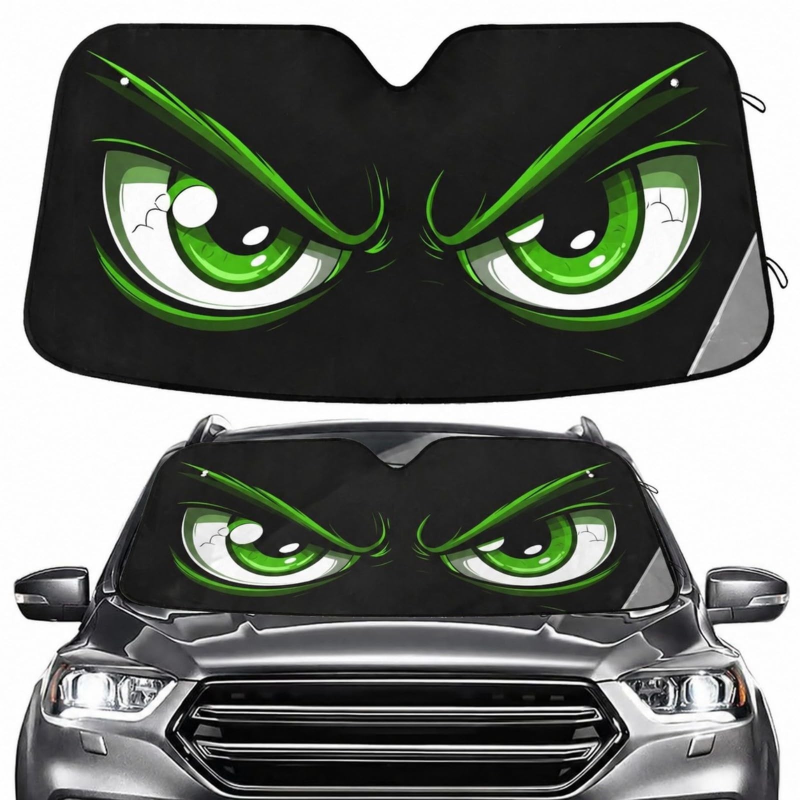 Evil Green Eyes Windshield Sun Shade for Car Auto SUV Truck Foldable Front Wi…