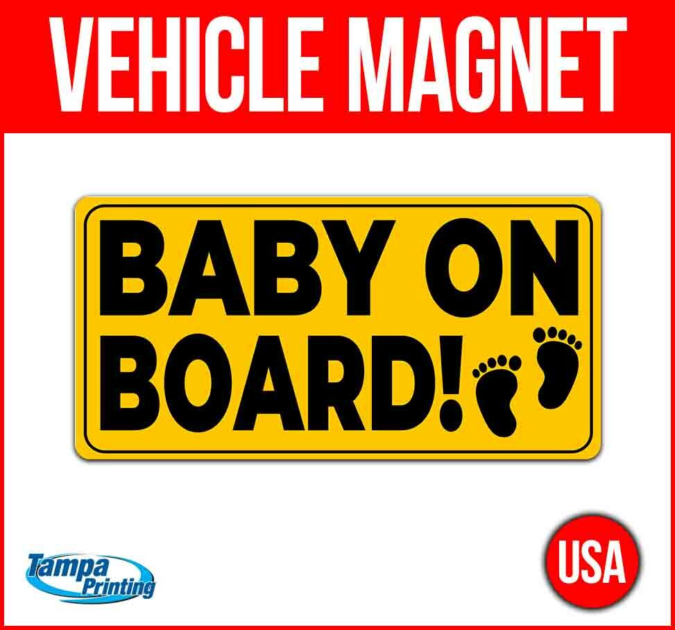 BABY ON BOARD Heavy Duty Vehicle Magnet Truck Car Sticker Decal Sign USA SAFETY