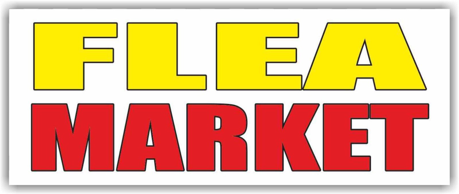 FLEA MARKET Advertising Banner Vinyl Mesh Sign Antiques Collectibles Garage Sale