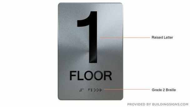 1st Floor SIGN-(Aluminium, Brush Silver,size 6×9) The sensation line–REF24-1027