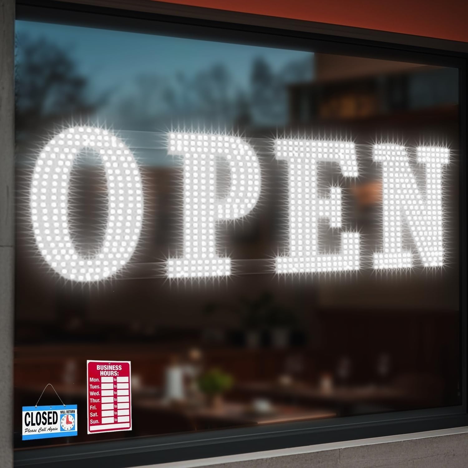 Ultra Bright 48&Prime;x16&Prime; Large LED Open Sign for Business with Hanging Installation