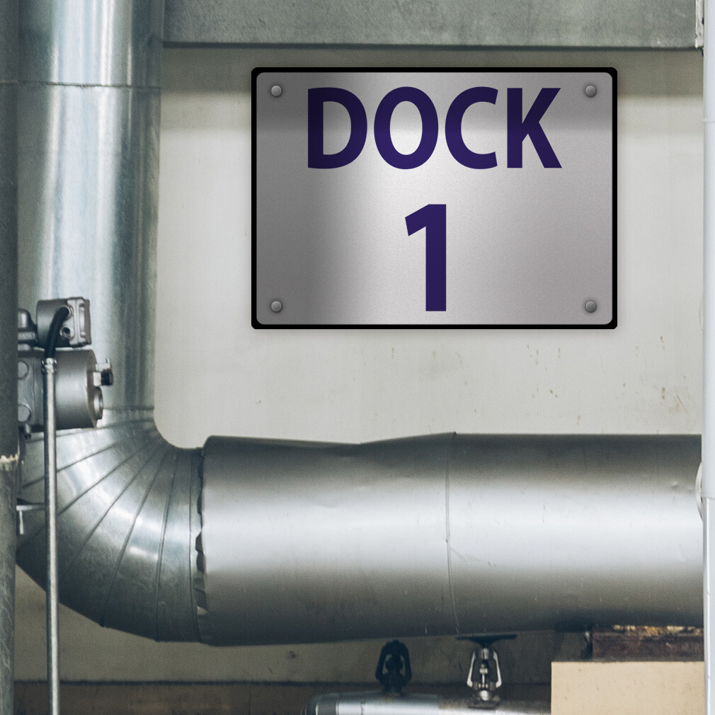 Aluminum Horizontal Metal Sign Dock 1 Activity Loading Zone Number