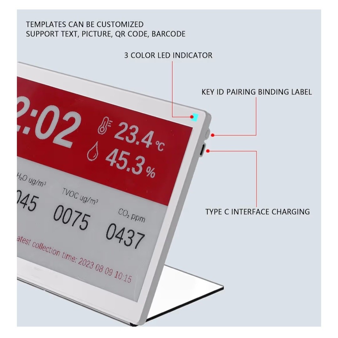 Cuifati 7.5&Prime; Bluetooth E Ink Display Electronic Paper Sign Cordless, 3 Color