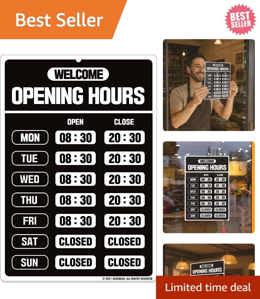 Weatherproof Colorful Business Hours Sign – Customizable & Durable 7.9&Prime; x 11.9&Prime;