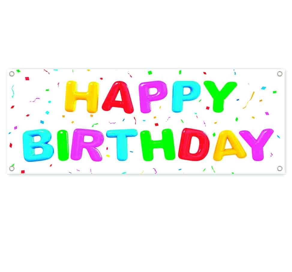 HAPPY BIRTHDAY CLEARANCE BANNER Advertising Vinyl Flag Sign PARTY SB04339