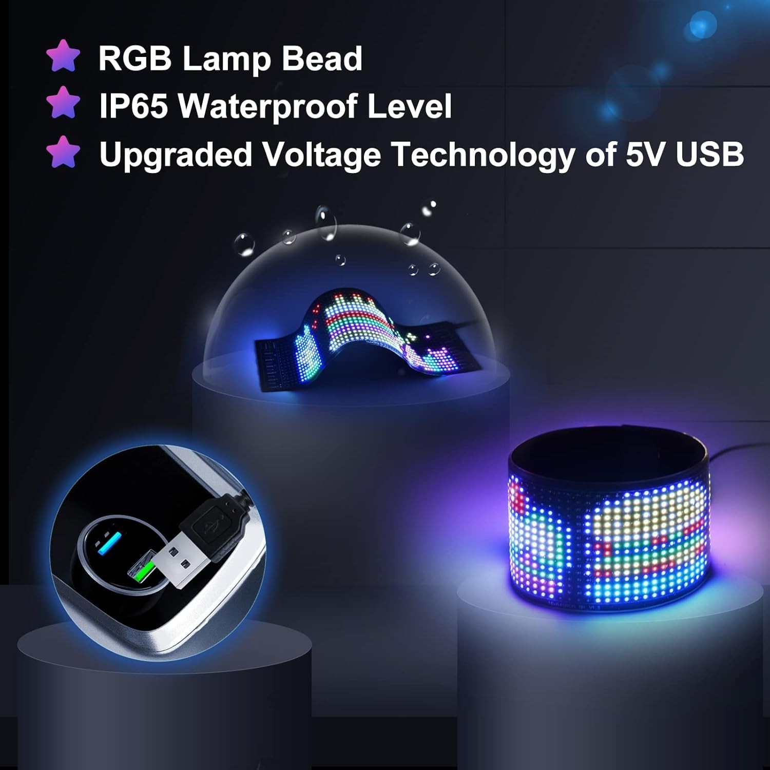 Programmable LED Car Sign with Bluetooth Control – 15&Prime; x 4&Prime; for Custom Displays