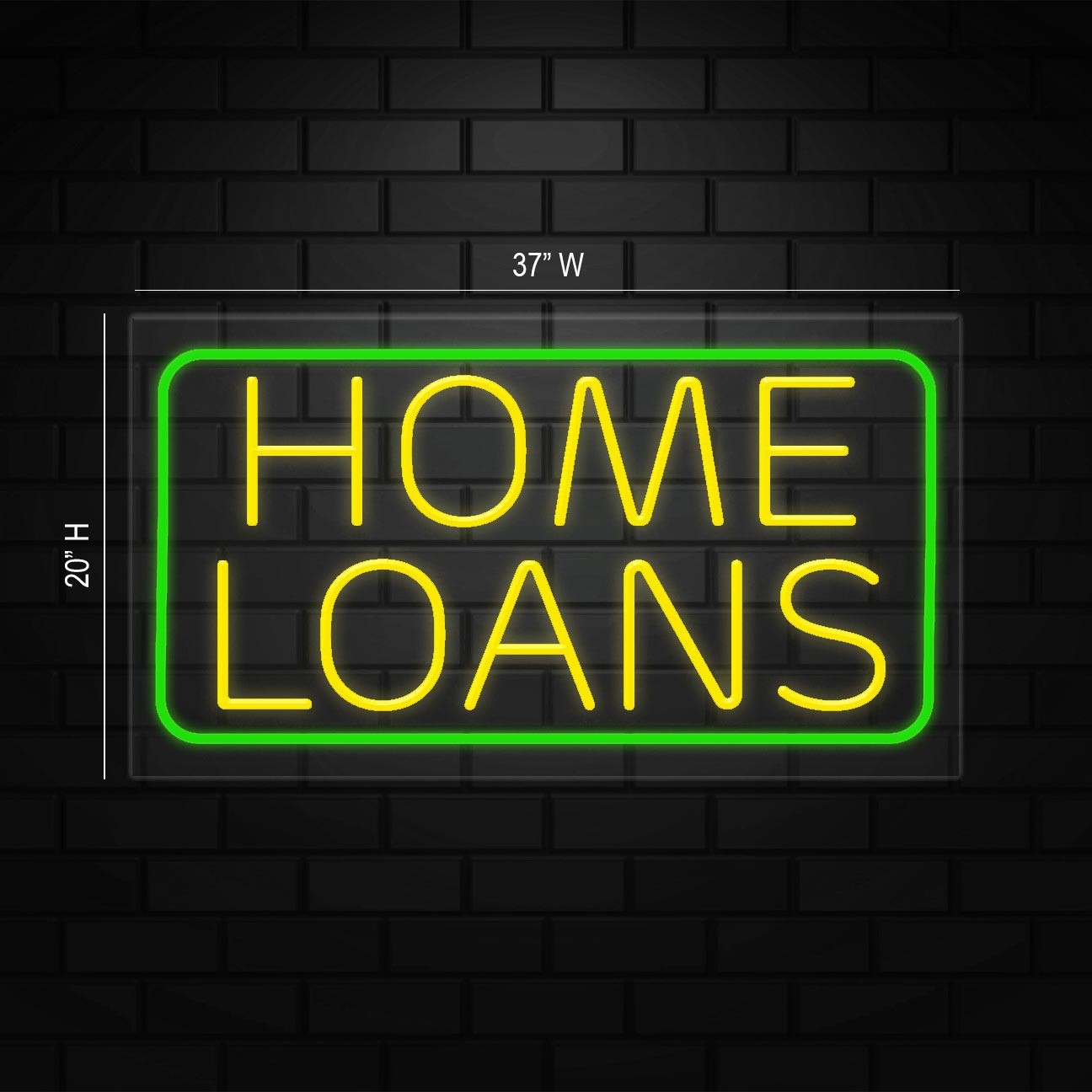 Home Loans Sign for Business Displays | LED Flex Neon | 37&Prime;W x 20&Prime;H x 1&Prime;D