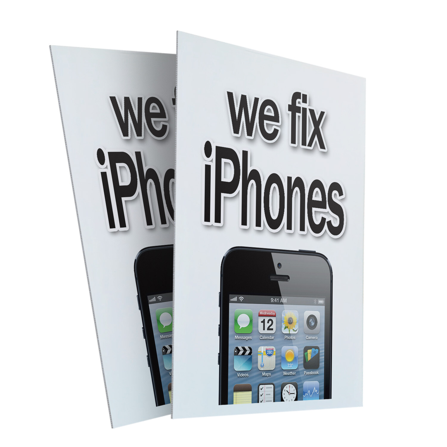 A-frame Sidewalk We Fix Iphones 24&Prime; x 36&Prime; Double Sided A-Frame Sidewalk Sign