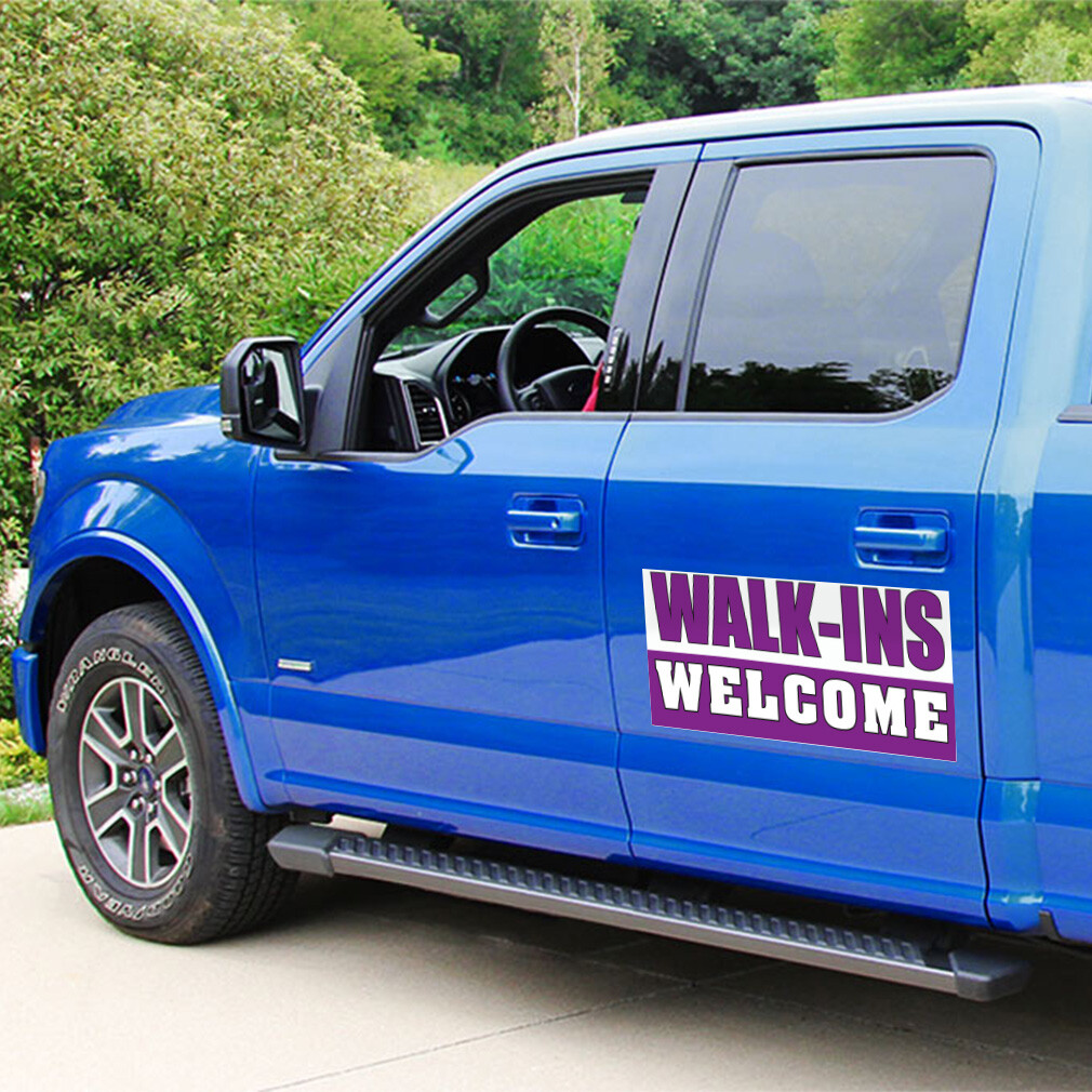 Car Magnet Set of 2 Walk-Ins Welcome Advertising Printing A Industrial Sign