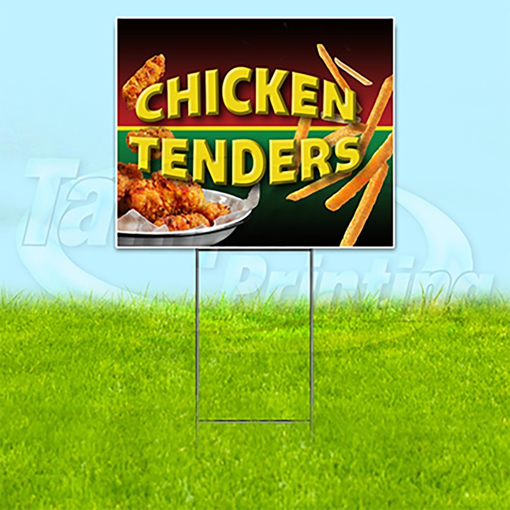CHICKEN TENDERS 18×24 Yard Sign Food Plastic Corrugated WITH STAKE USA YS00203