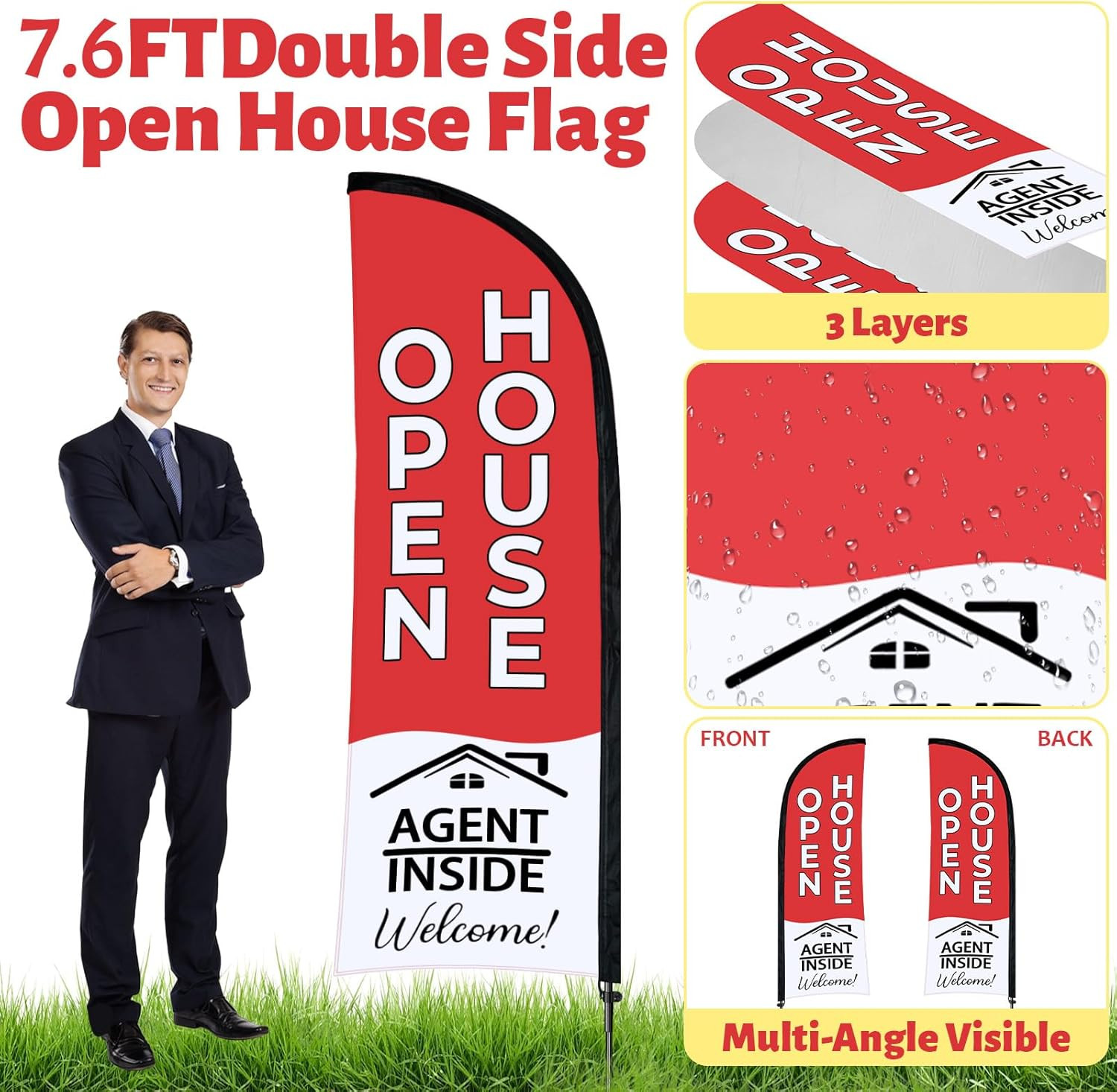 88 Pcs Open House Sign Kit with Flags, Yard Signs, and Balloons for Realtors