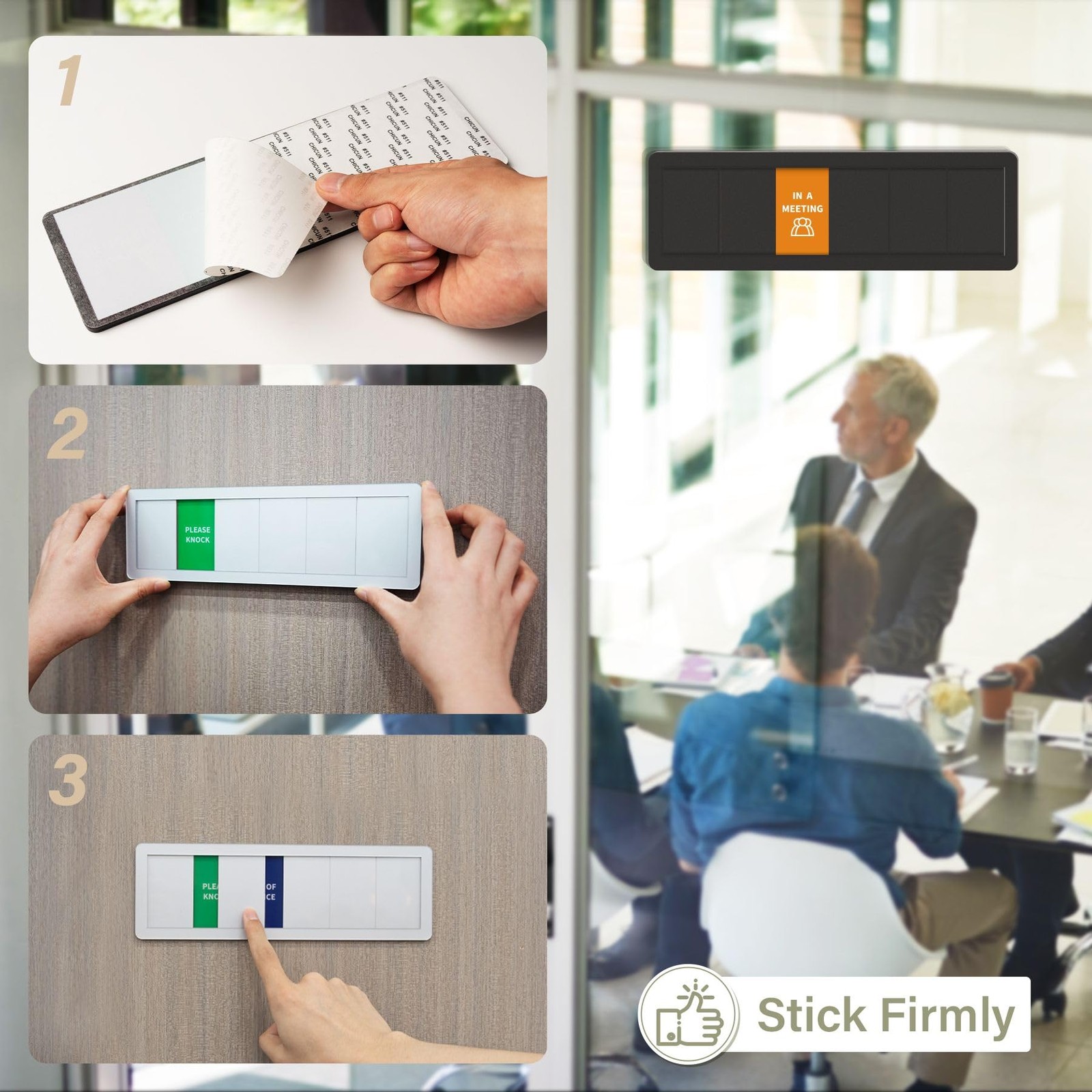 Office Door Signs-6 Options Door Signs -In A Meeting Sign/Out Of Office/Do No…
