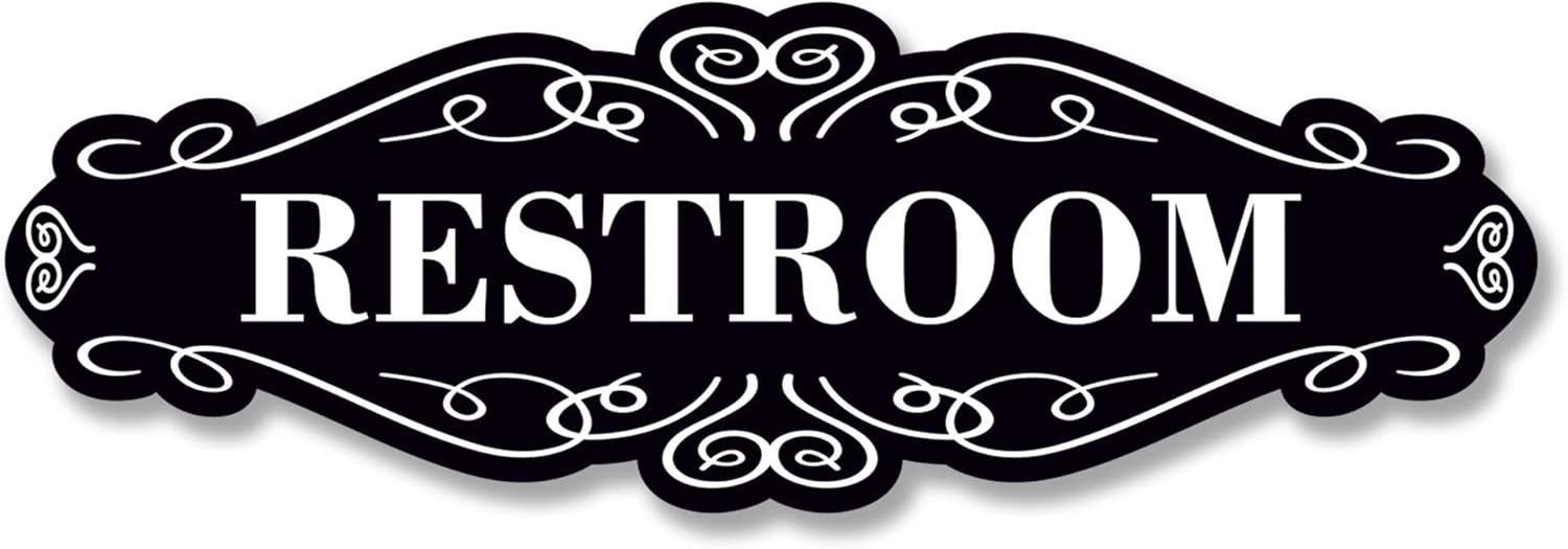 Dibond 9×3 Inch Restroom Sign – Rustproof and Stylish for Instant Wall Placement