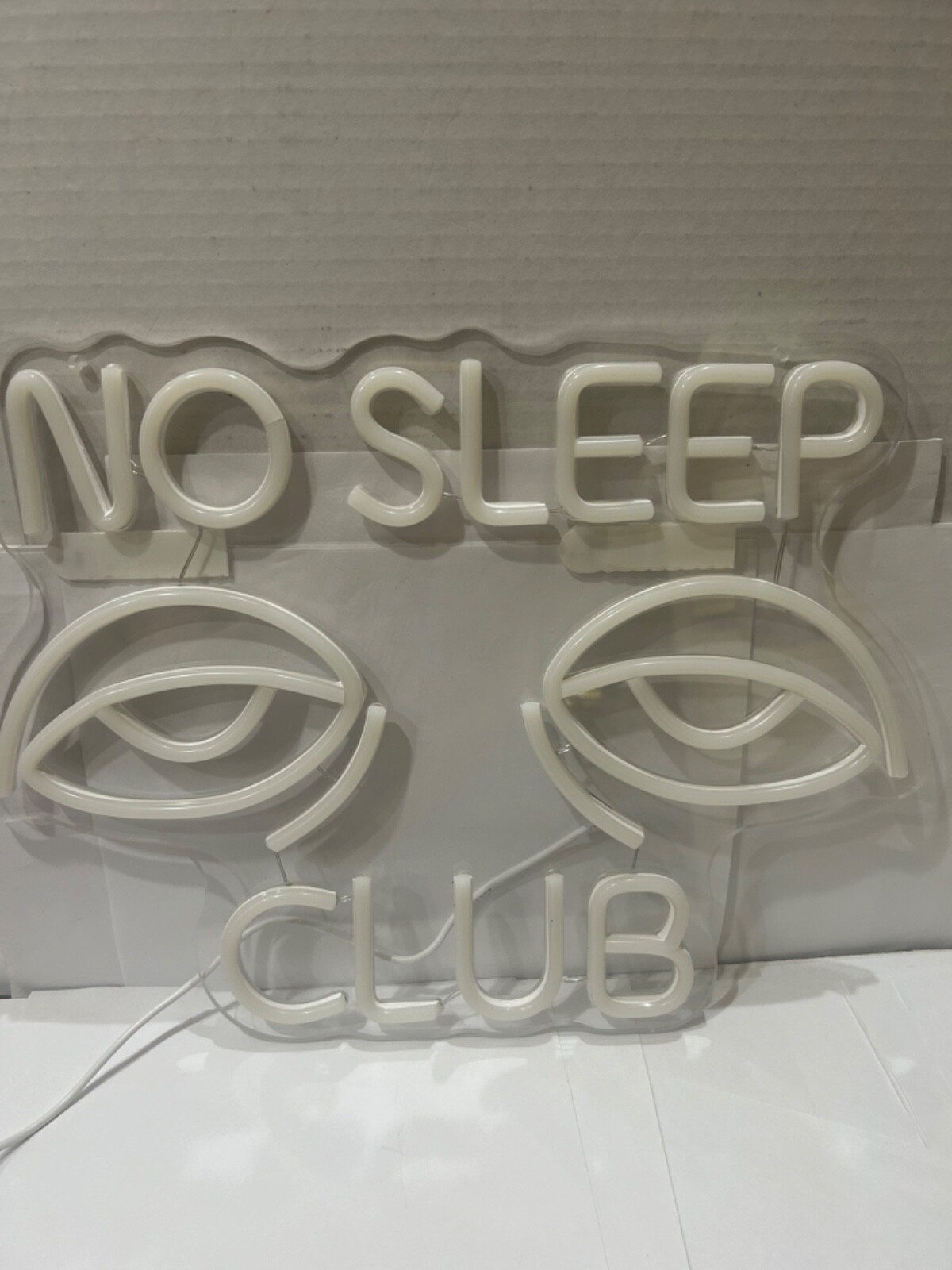 NEON SIGN NO SLEEP CLUB HARD WORKER GRAD STUDENT GIFT 16” Wide by 12” TALL