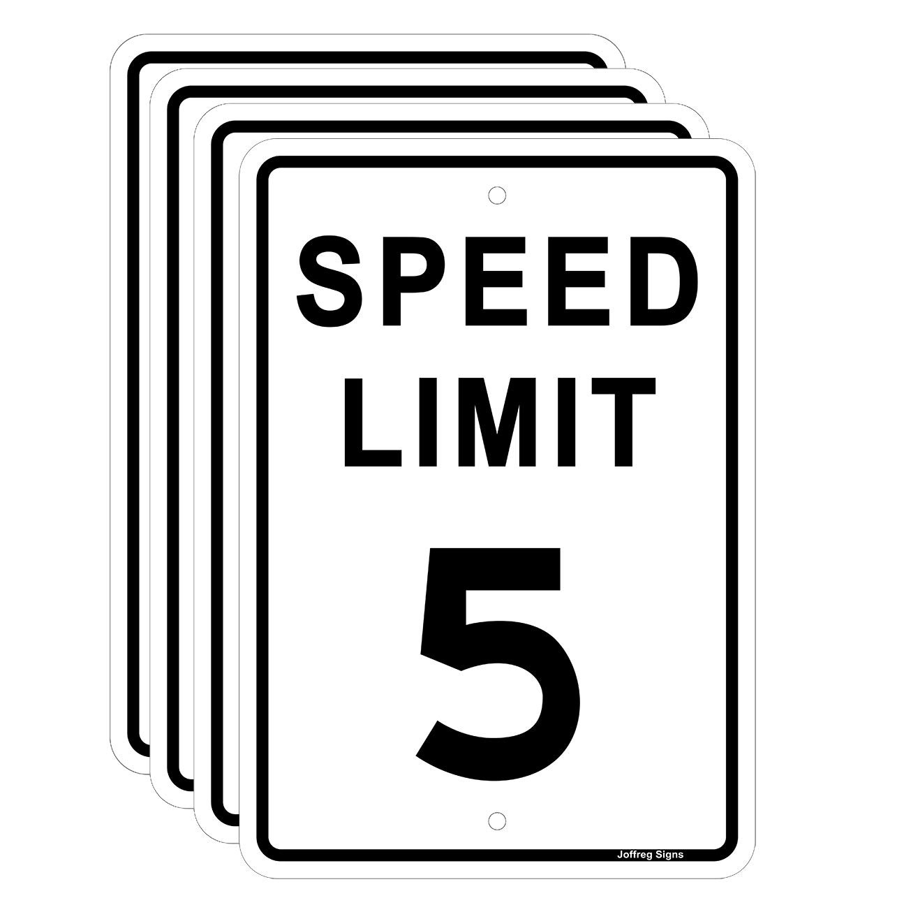 4 PCS Speed Limit 5 MPH Sign 17×12 Inch Reflective Aluminum Weatherproof