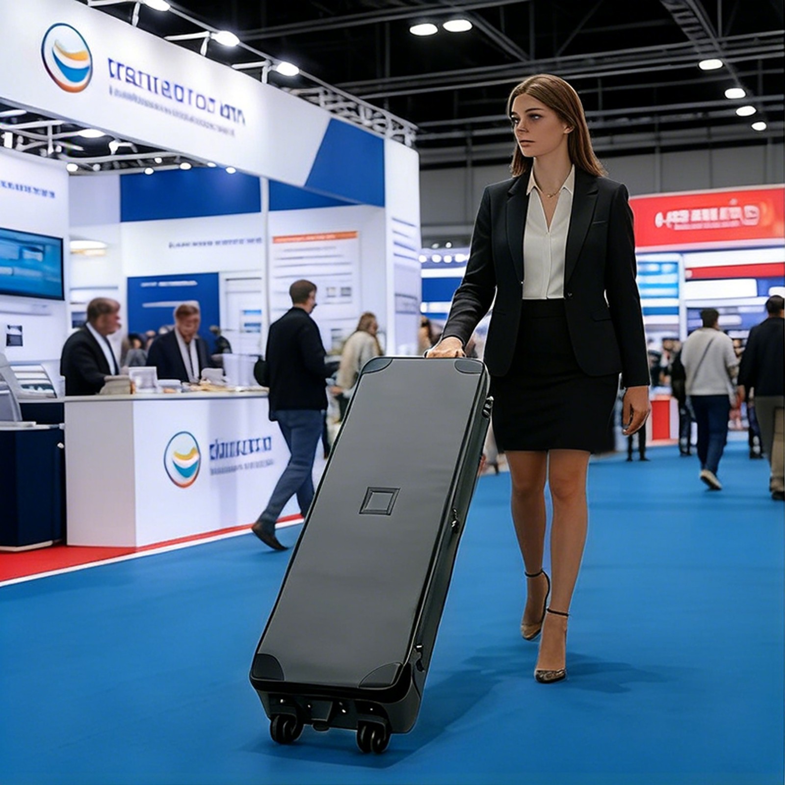 Trade Show Rolling Carry Case Banner Stand Bag with Wheels Hard Canvas Travel