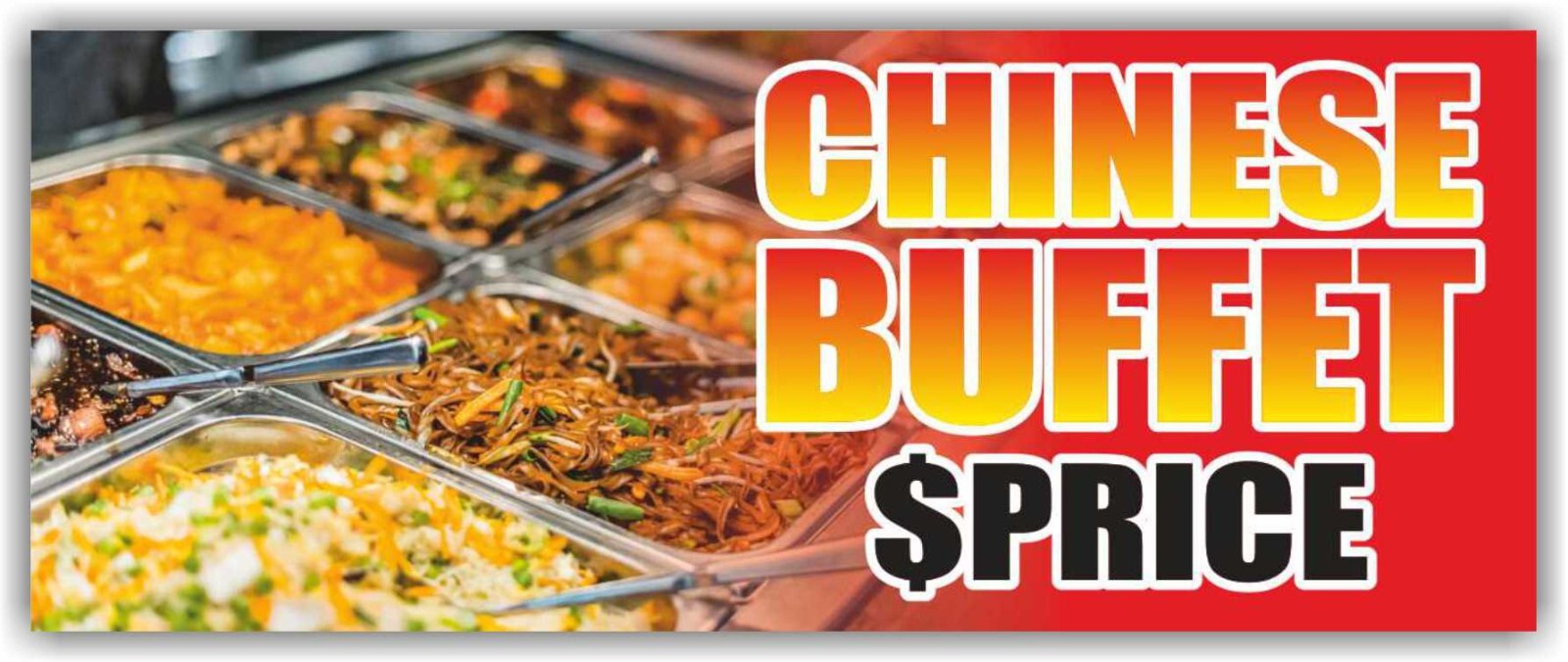CHINESE BUFFET FOOD CUSTOM PRICE Advertising Banner Vinyl Mesh Sign bar