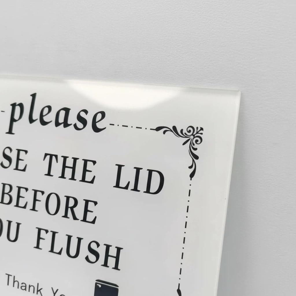 Please Close The Lid Before You Flush Sign Small Bathroom Toilet 6×4 Inch