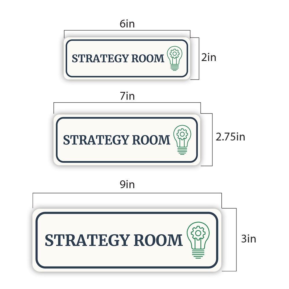 Standard Plus Strategy Room Wall or Door Sign | Office Room Directions