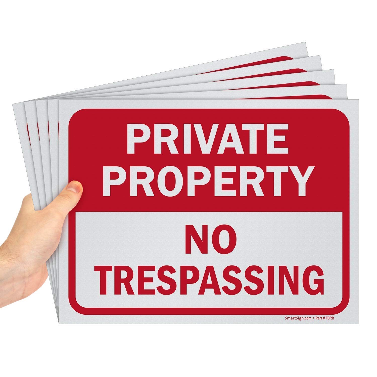 5 Pcs 12×9 Inch Plastic Private Property No Trespassing Signs for Indoor Outdoor
