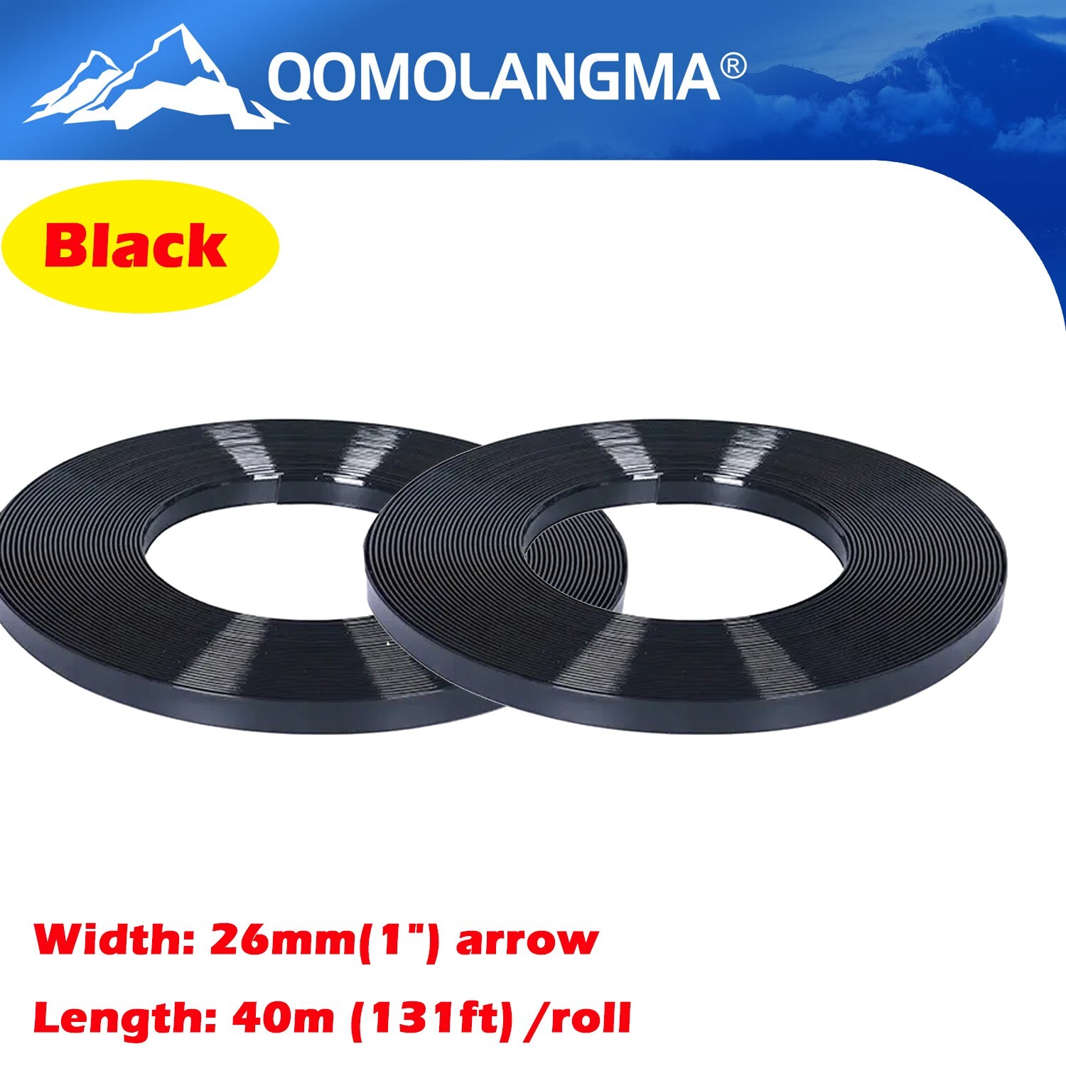 2rolls 1&Prime;x131ft Arrow Coil Strip Trim Cap Aluminum Channel Letter Material Black