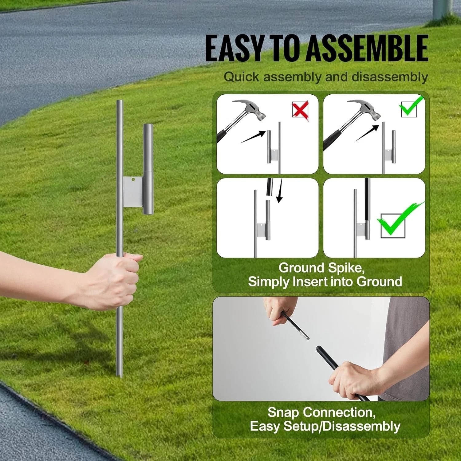 Heavy Duty 16.3 Ft Swooper Flag Pole Kit 4 Pack – Durable Aluminum/Fiberglass…