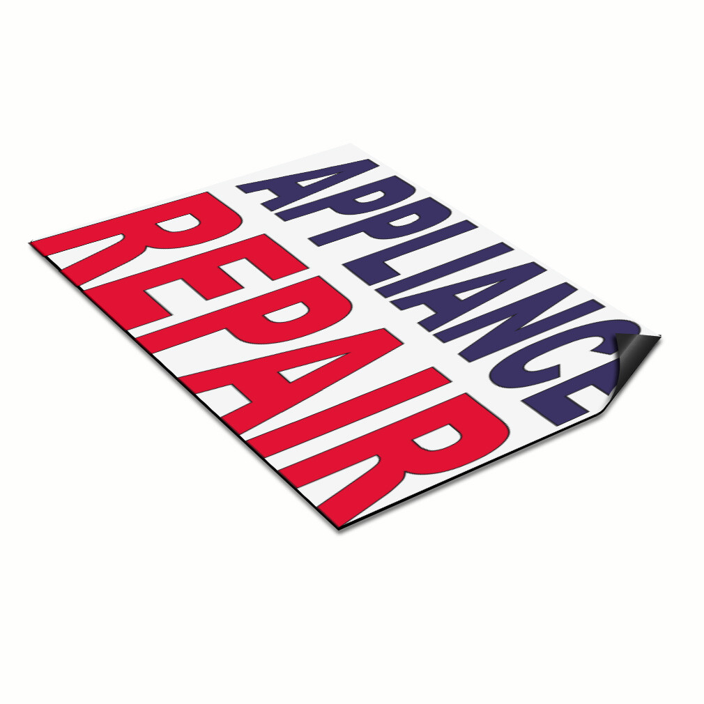 Car Magnet Set of 2 Appliance Repair Blue Red Car Advertising Industrial Sign