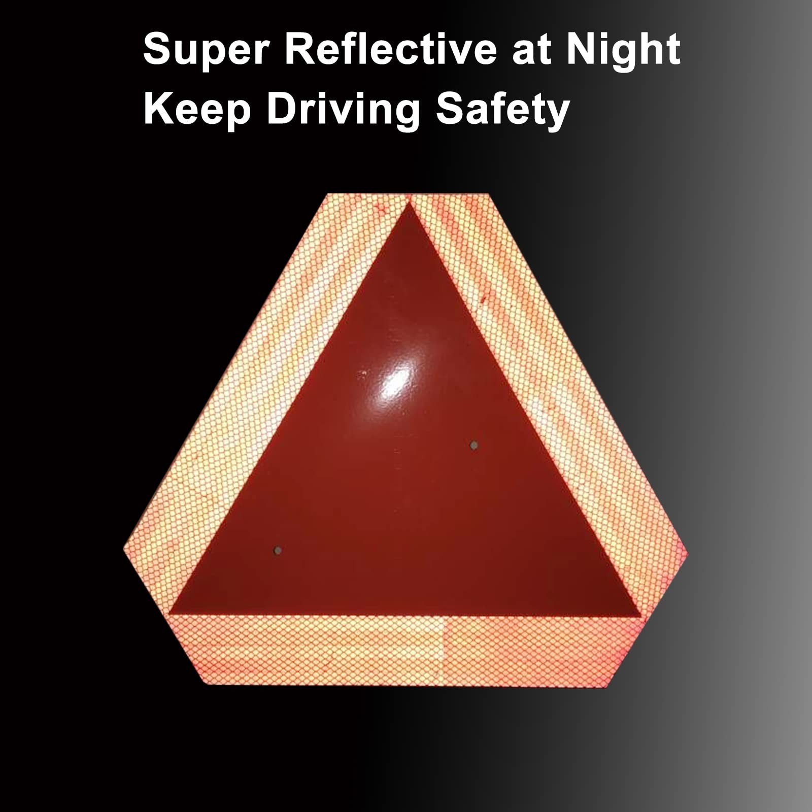 3-Pack Reflective Slow Moving Vehicle Signs, 14&Prime;x16&Prime; Triangle Safety Markers for