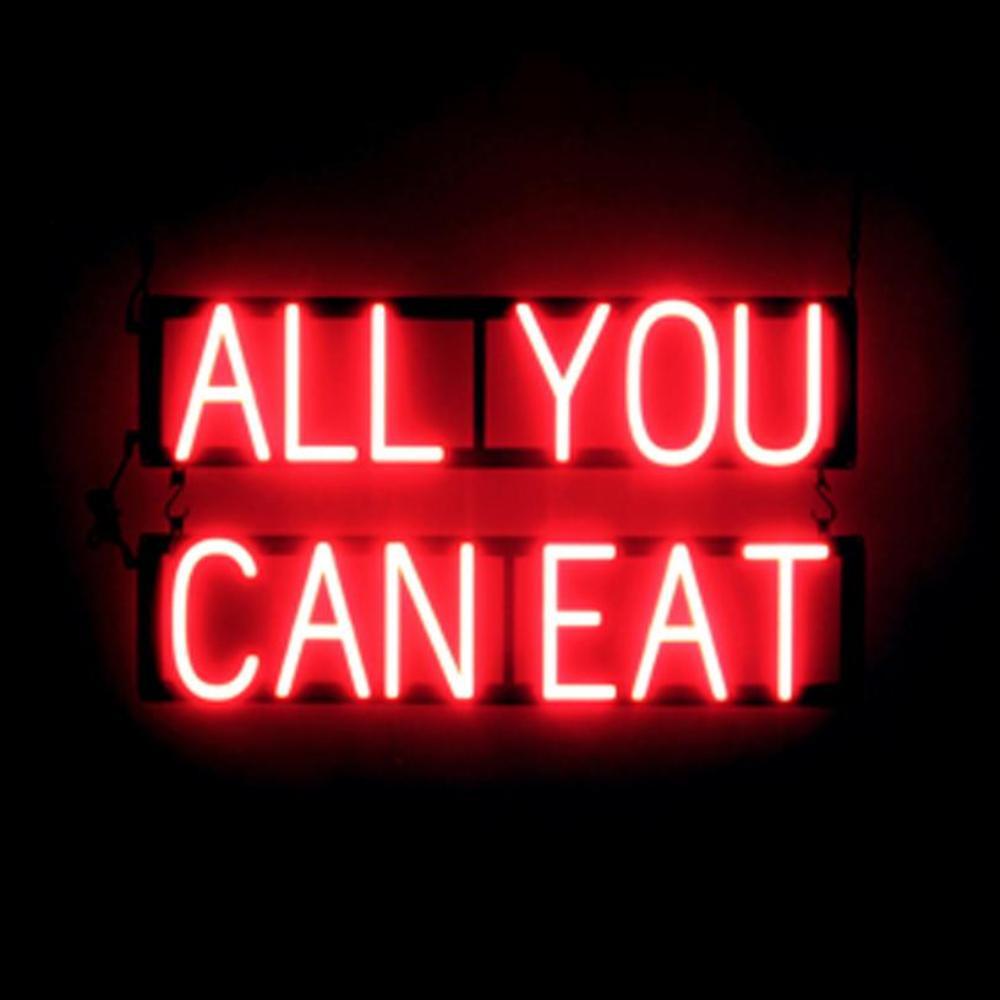 SpellBrite ALL YOU CAN EAT Sign | Neon Sign Look, LED Light | 26.8&Prime; x 15.0&Prime;