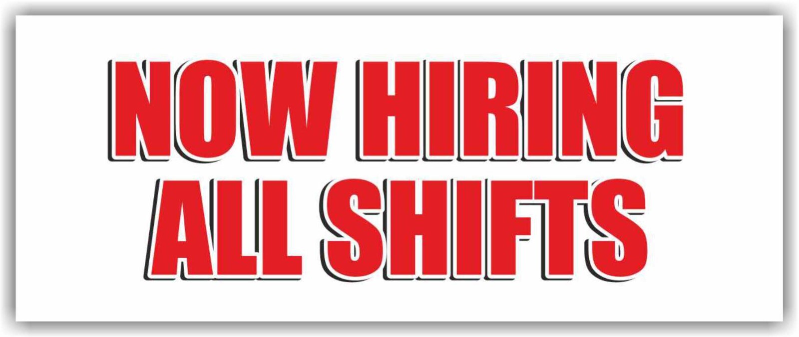 NOW HIRING ALL SHIFTS Advertising Banner Vinyl Mesh Sign job shop bar buffet