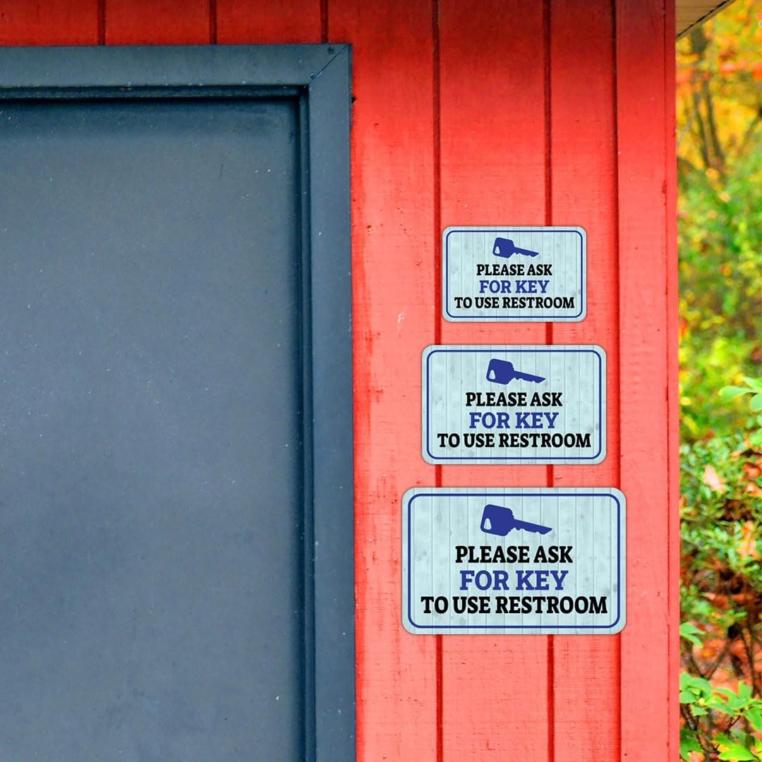 Classic Framed Please Ask For Key To Use Restroom Sign Small Friendly
